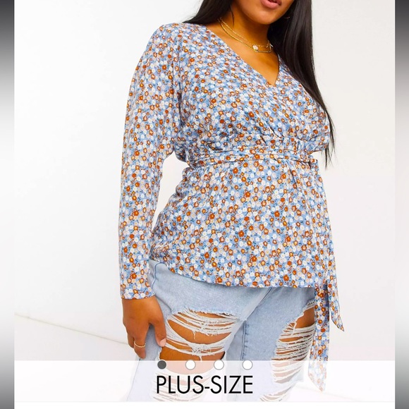 FASHION UNION Plus Wrap Blouse size 16 - Picture 1 of 11